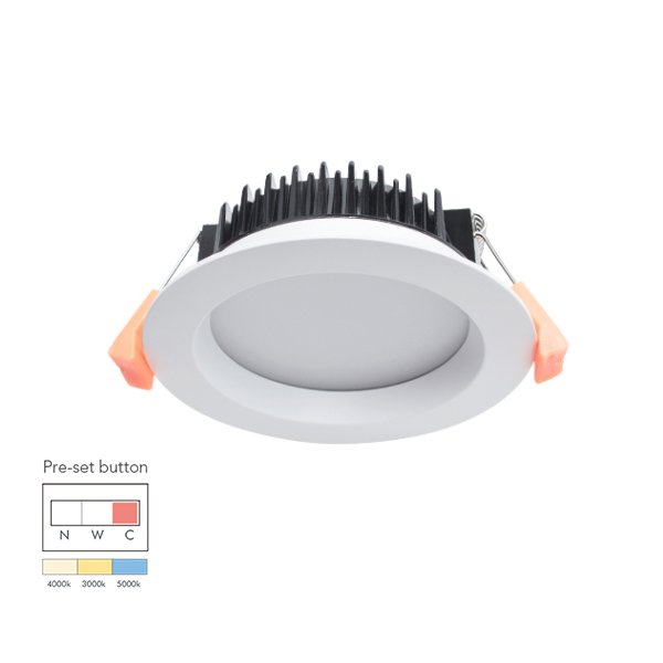 Tri-Color Temperature Aluminum 9W Dimmable LED Downlight