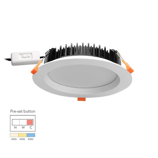 Tri-Color Temperature Aluminum 20W Dimmable LED Downlight